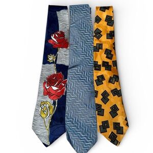 Bundle of Assorted Brands Colors Design Tie Set of 3